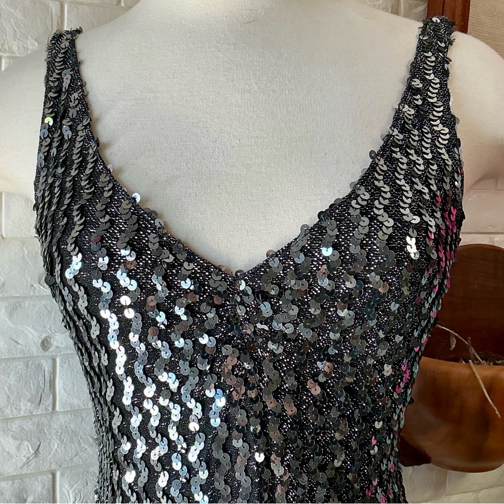 Vintage 1990s Climax by David Howard Body Contour Sequin Sleeveless Gown - Picture 6 of 15